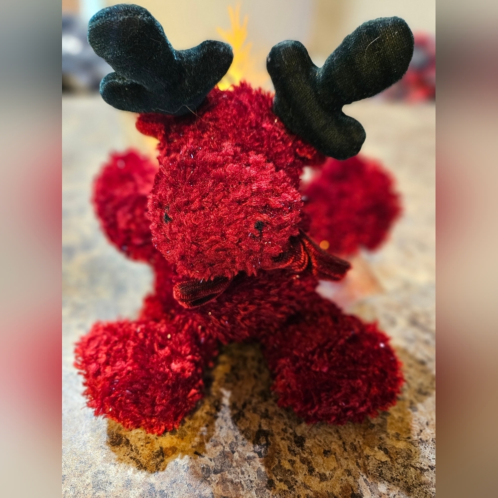 Russ Burgundy Plush Toy with Bow